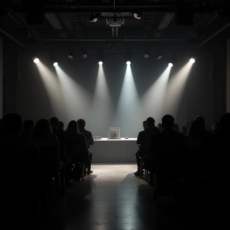 Iluminação inadequada em evento corporativo