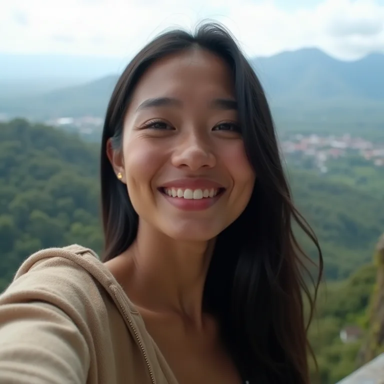 Jovem aproveitando a vista no Pico do Itapeva