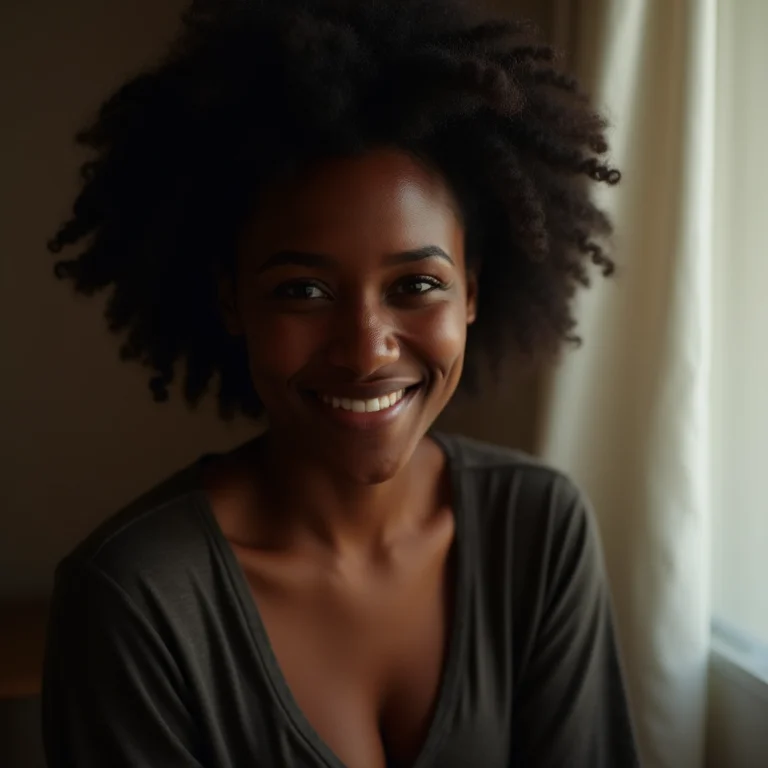 Jovem negra com top decote V profundo