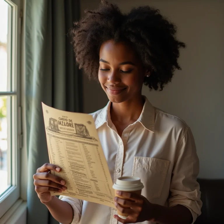 Jovem negra consultando roteiro do Círio de Nazaré