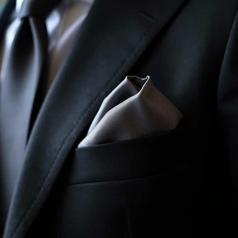 Lenço de bolso com dobra reta