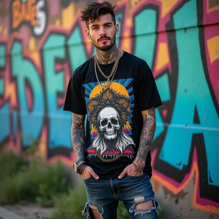 Look alternativo e ousado para festival masculino