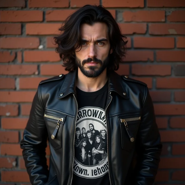 Look rocker clássico para festival masculino