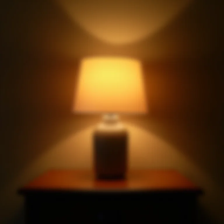 Luminária de cabeceira com luz forte em quarto de hóspedes