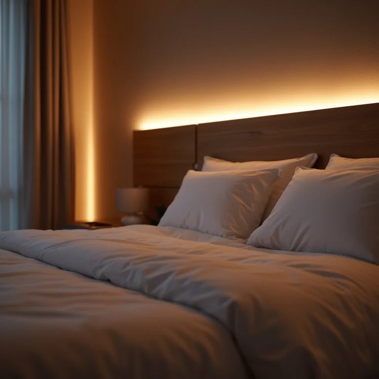Luz indireta aconchegante no quarto de casal
