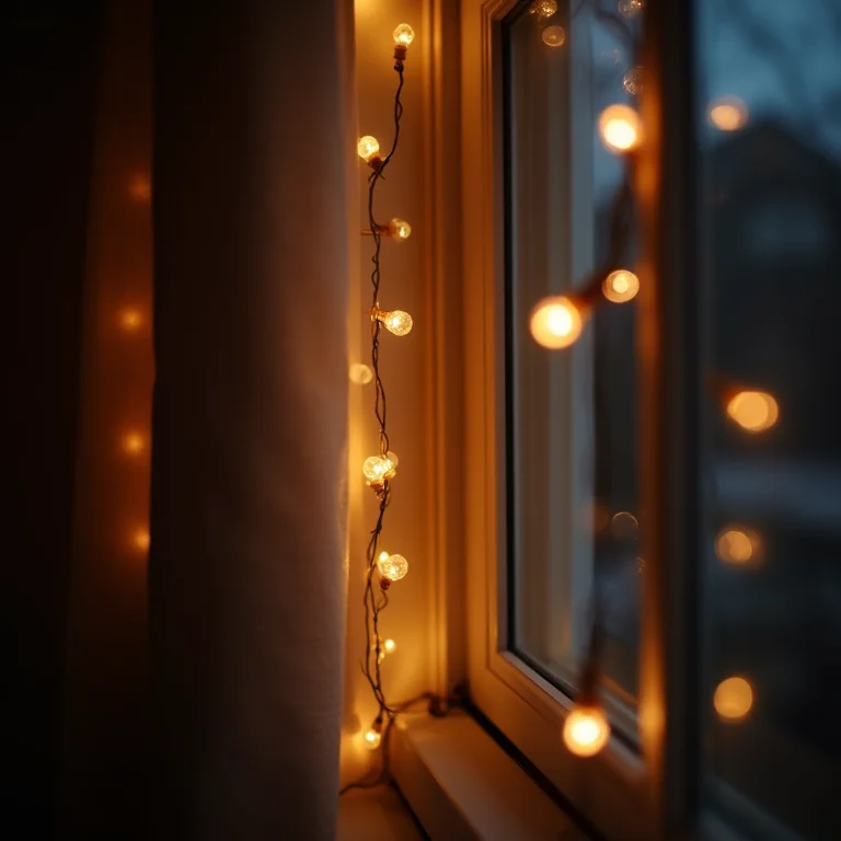 Luzes de fada criando uma iluminação aconchegante.