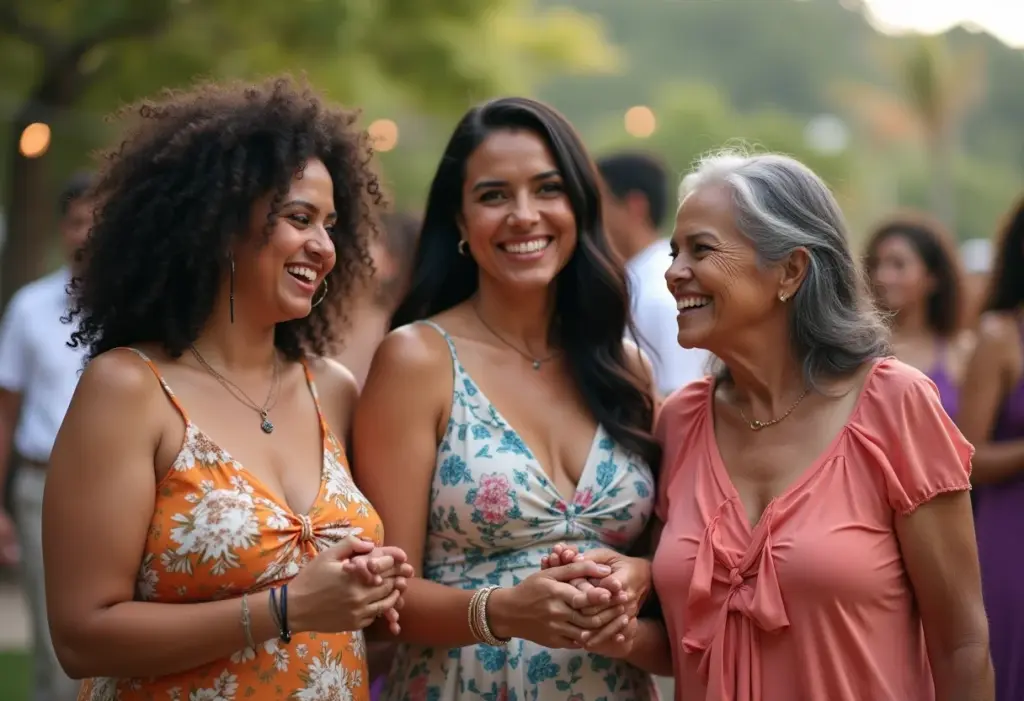 Madrinhas de casamento unidas e felizes