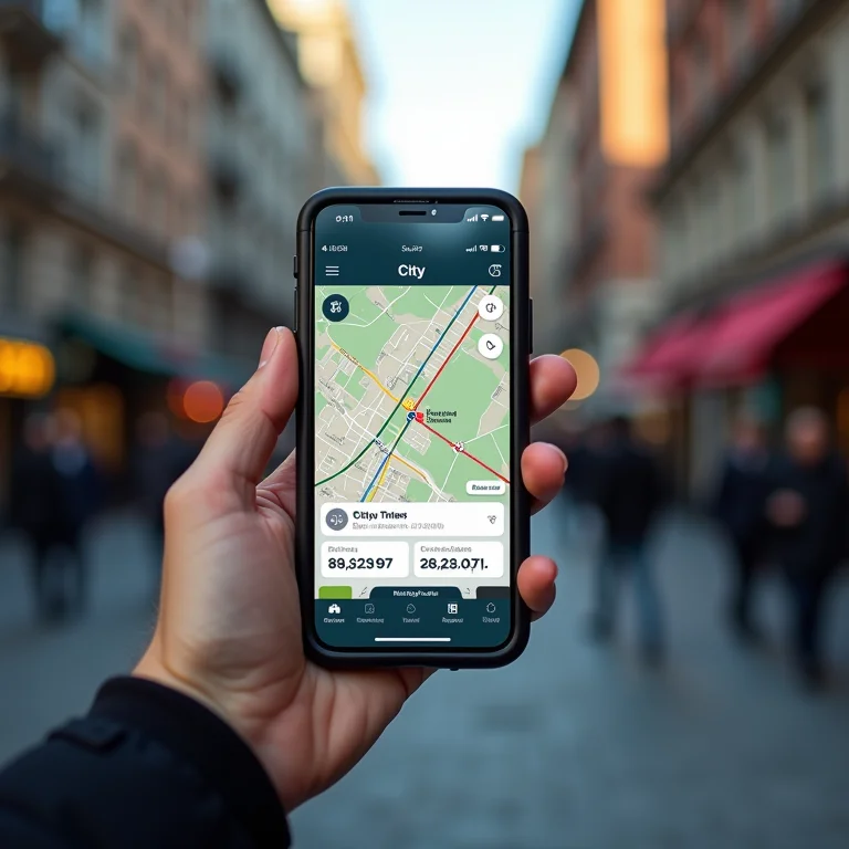 Mão segurando smartphone com Citymapper.