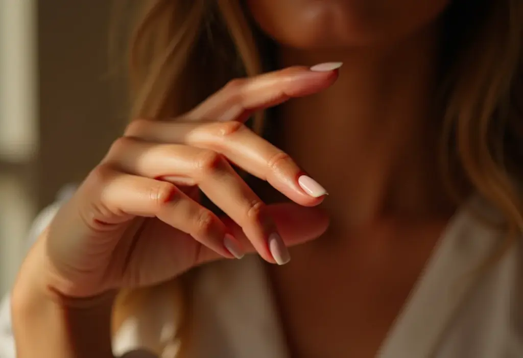 Mãos femininas com unhas bem cuidadas e cutículas hidratadas