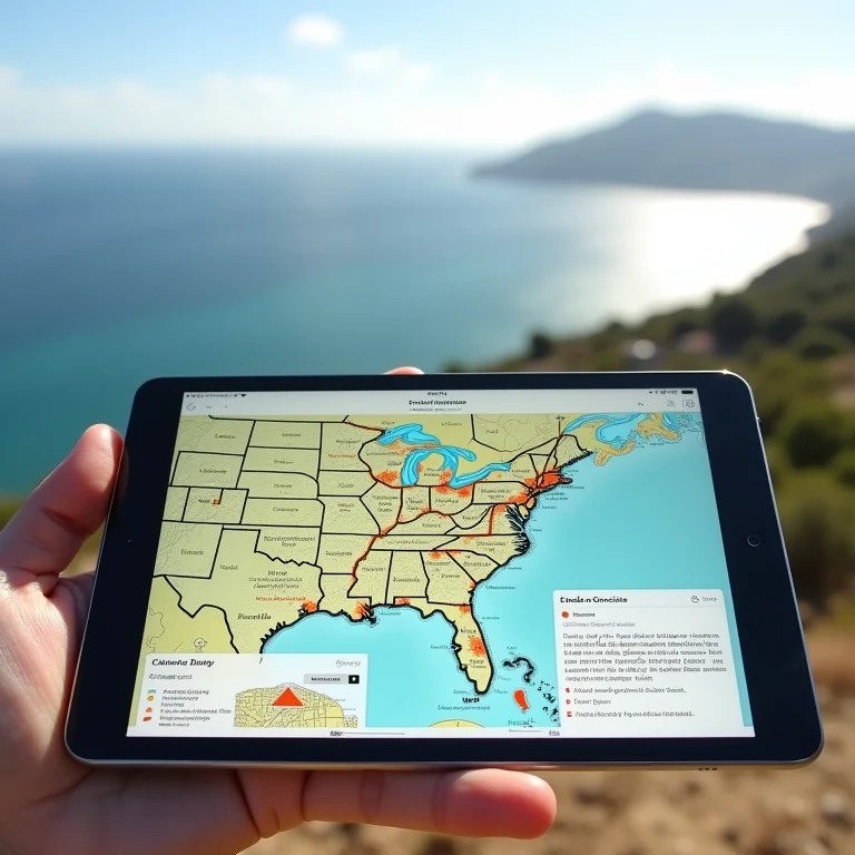 Mapa digital interativo da Estrada da Graciosa.