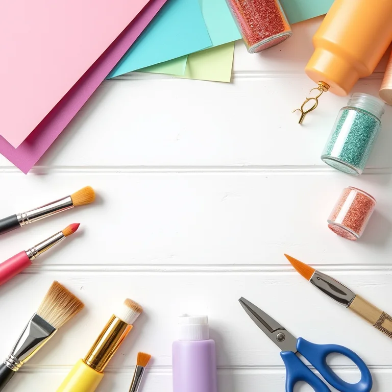 Materiais de artesanato para decoração DIY.