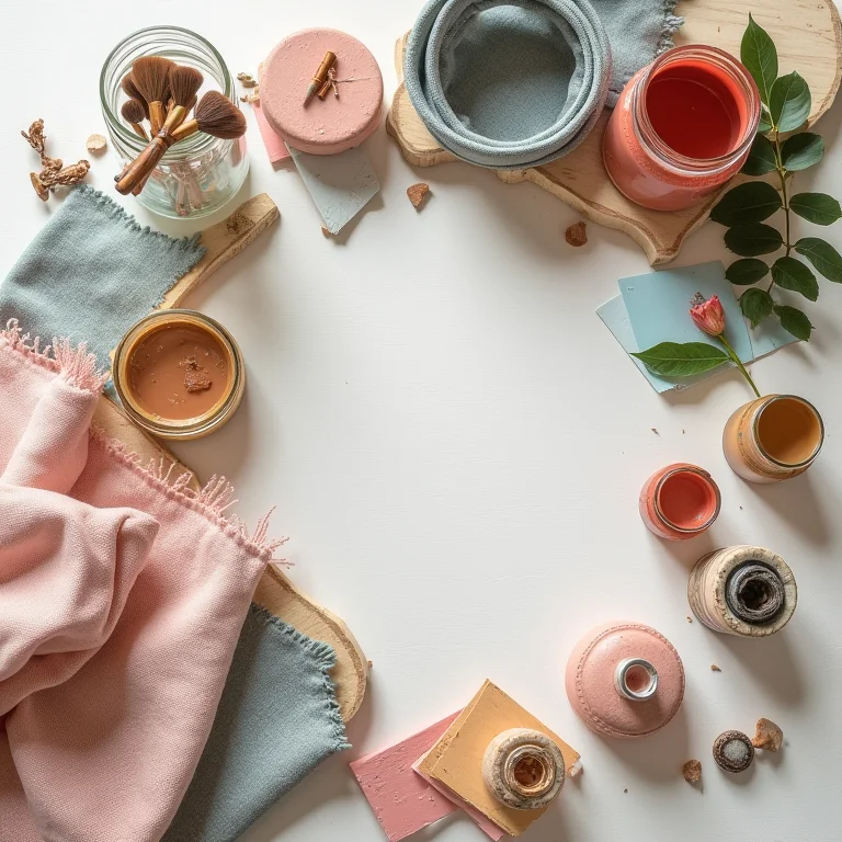 Materiais reciclados para penteadeira DIY.