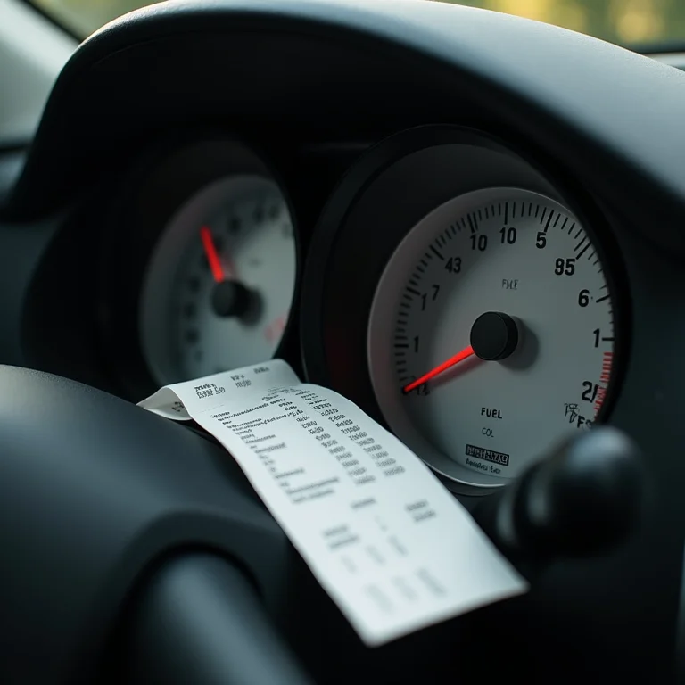 Medidor de combustível e recibo de gasolina