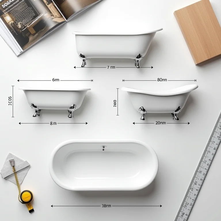 Modelos de banheiras pequenas e suas dimensões.
