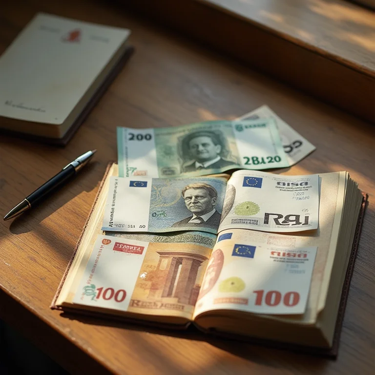 Moeda russa e journal de viagem.