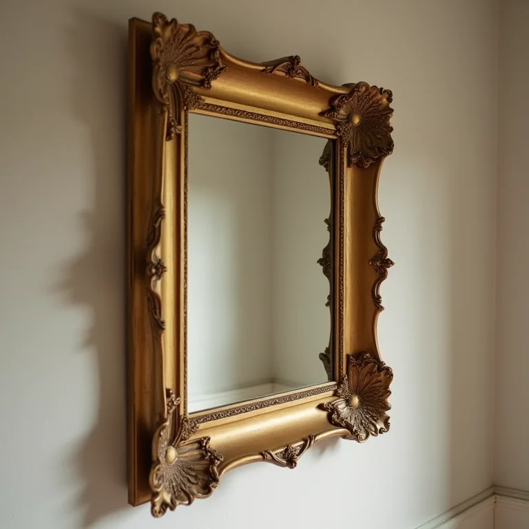 Moldura de espelho dourada para sala de jantar