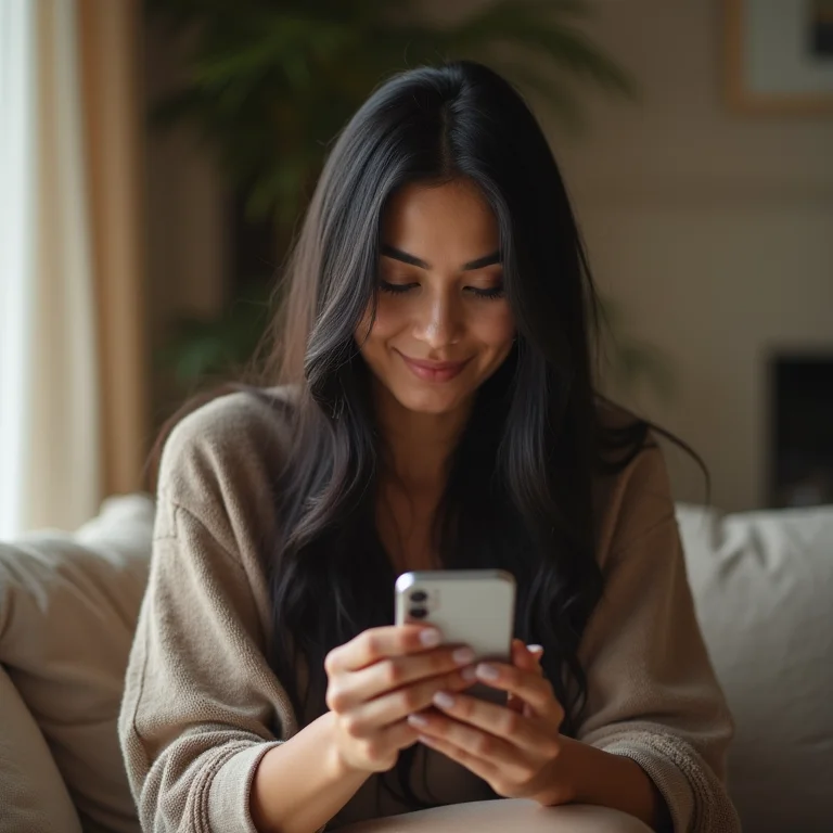 Mulher agendando limpeza de pele
