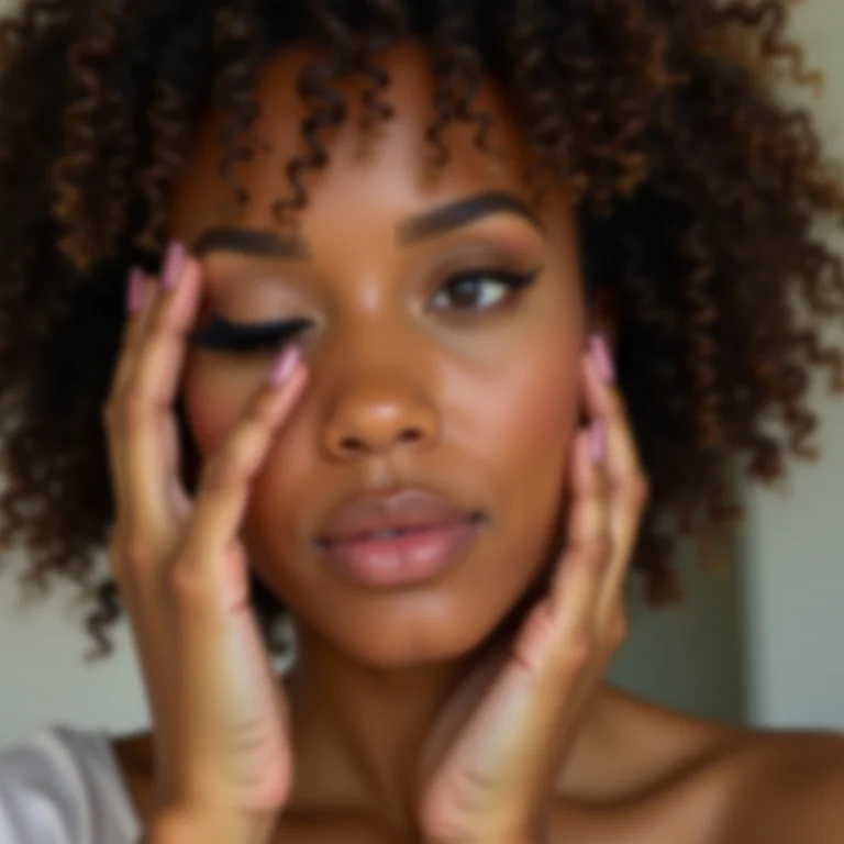 Mulher aplicando cílios inteiriços