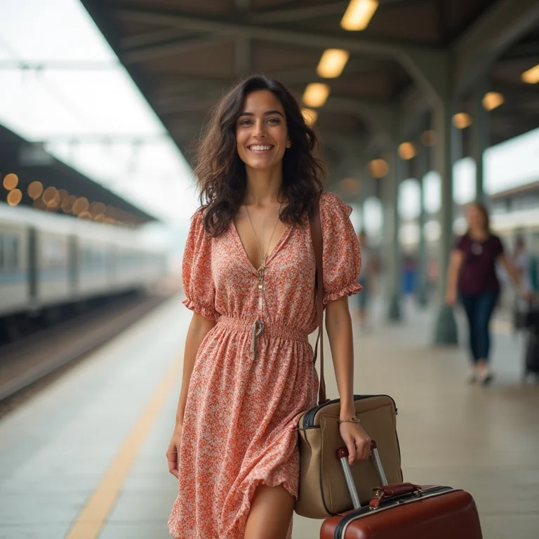 Mulher brasileira chegando em Tours, França