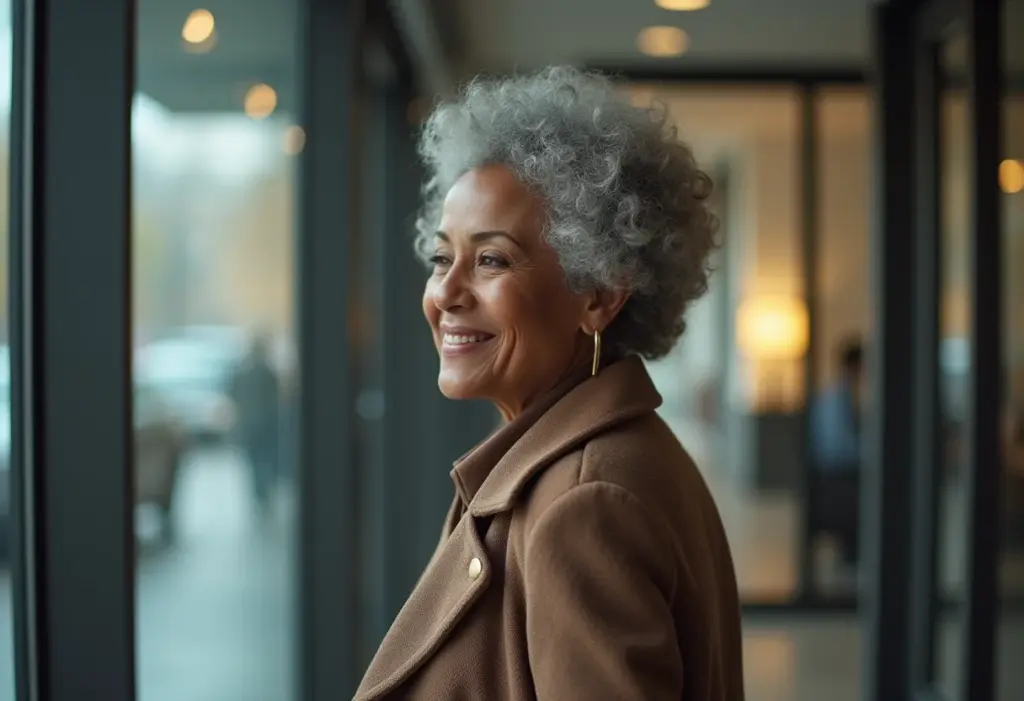 Looks de trabalho para o inverno: 5 erros que te envelhecem Mulher brasileira confiante indo para o trabalho no inverno