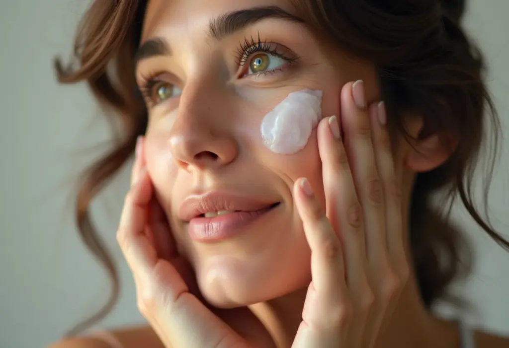 Mulher brasileira cuidando da pele