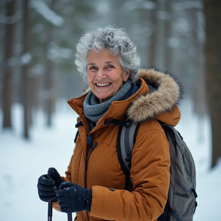 Mulher brasileira praticando esportes de inverno em Vancouver