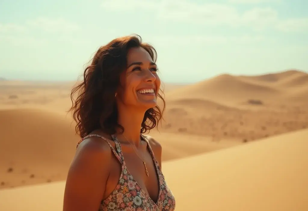 Lugares lindos e secretos: 5 destinos no Brasil que você precisa conhecer Mulher brasileira sorrindo em paisagem natural exuberante no Brasil