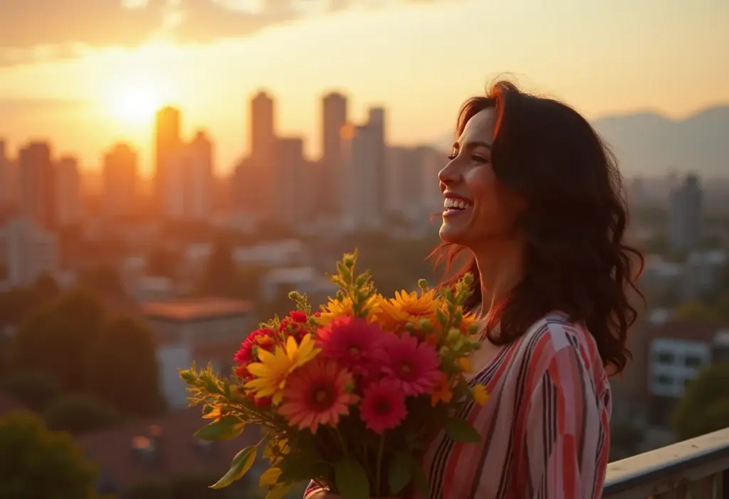 Vancouver Sem Segredos: Guia de Viagem Completo e Imperdível Mulher brasileira sorrindo em Vancouver ao pôr do sol