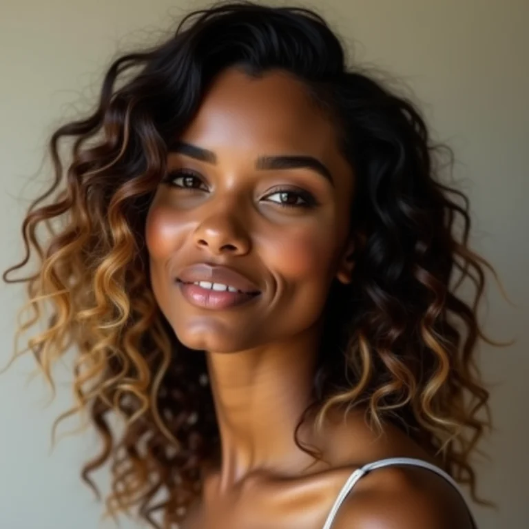 Mulher com luzes clássicas e elegantes no cabelo