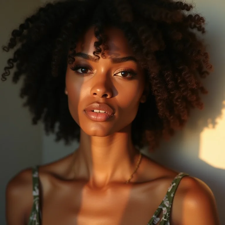 Mulher confiante olhando para a câmera.