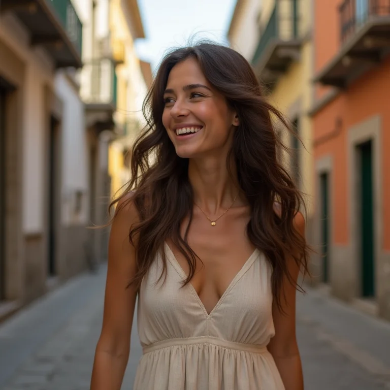 Mulher explorando o Centro Histórico de Penedo