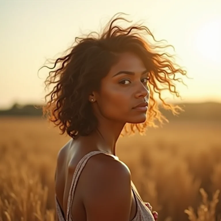 Mulher exposta ao sol, vento e poluição, fatores que danificam o cabelo.