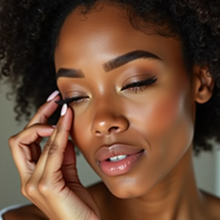 Mulher hidratando as sobrancelhas após a micropigmentação