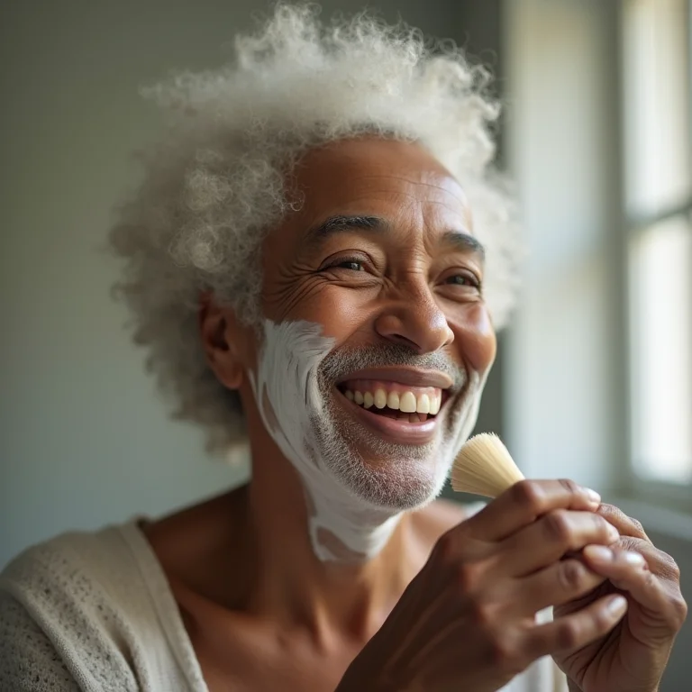 Mulher madura dando dicas para barbear profissional