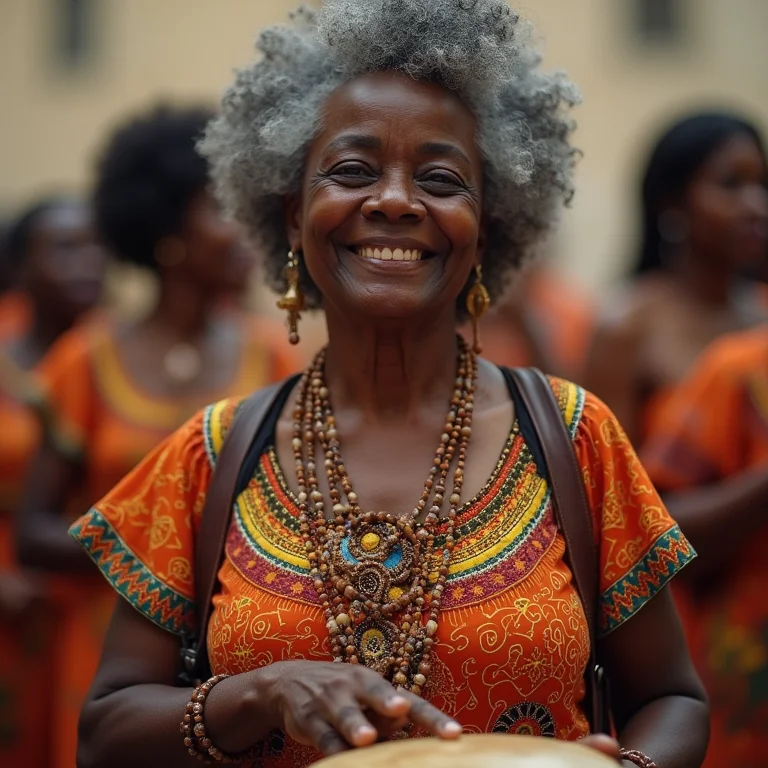 Mulher negra na Igreja de Rosário dos Pretos em Penedo
