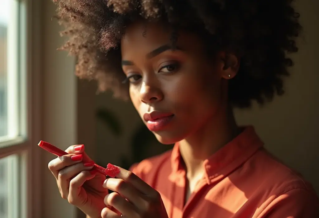 Decoração de unhas da mão: 5 erros que você não pode cometer Mulher negra pintando as unhas de vermelho