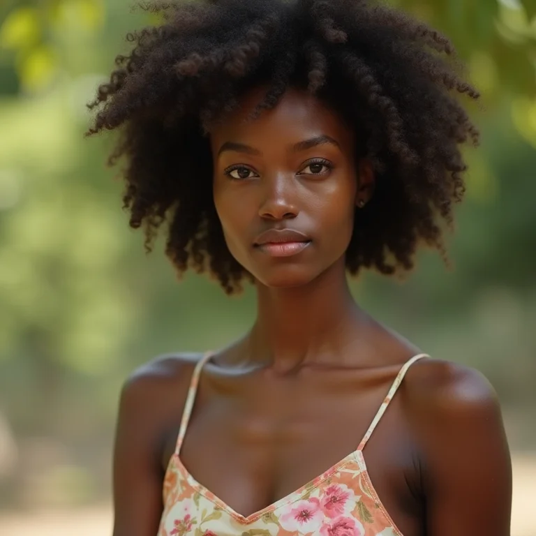 Mulher negra vestindo macaquinho em piquenique.