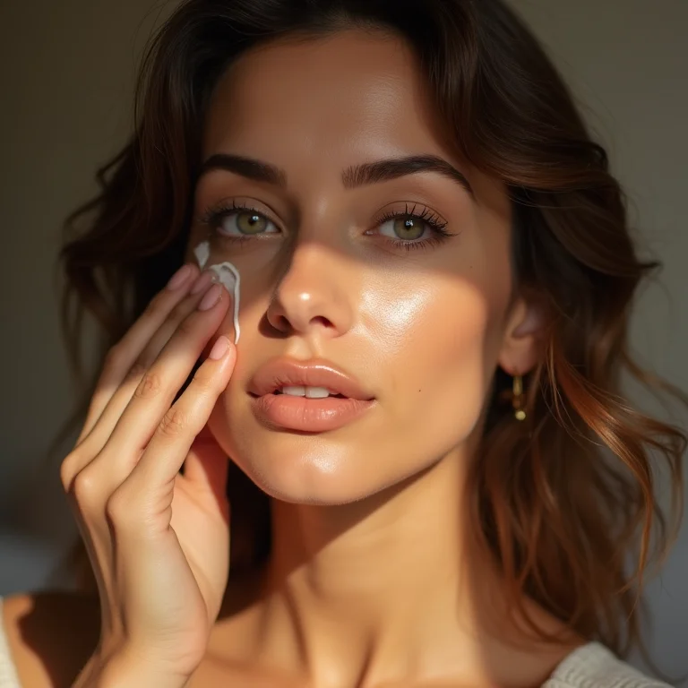 Mulher parda aplicando sérum facial em pele seca.