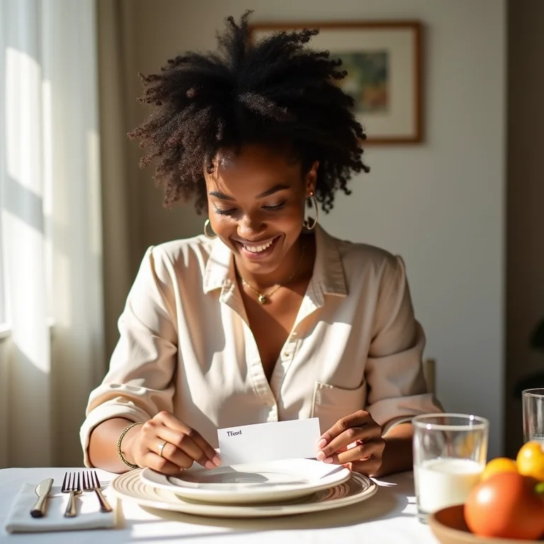 Mulher personalizando a decoração da mesa de brunch.