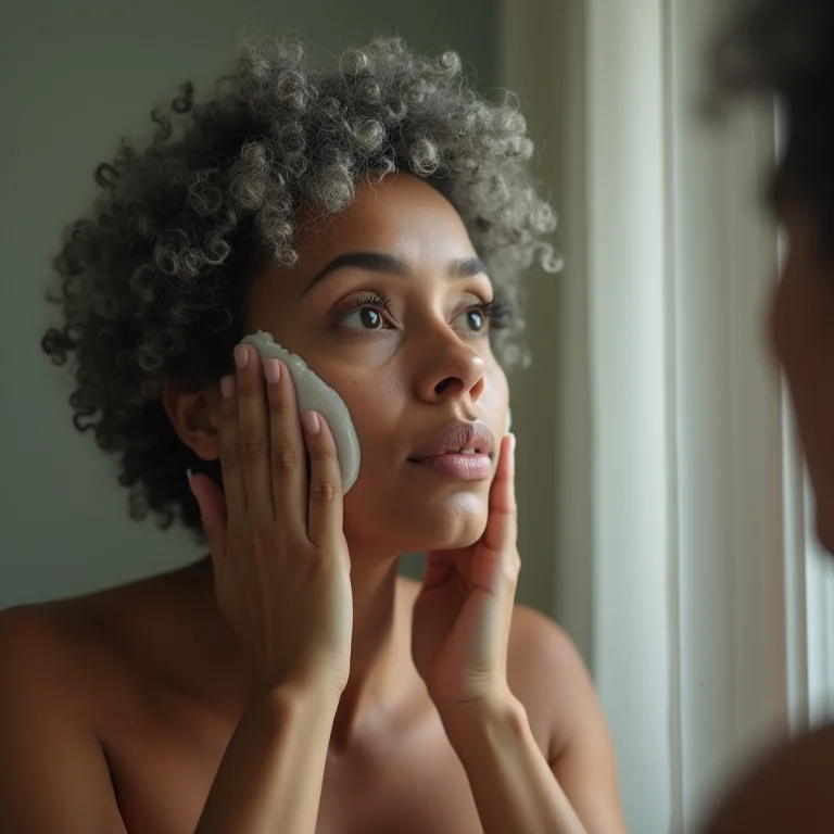 Mulher plus-size aplicando balm pós-barbear