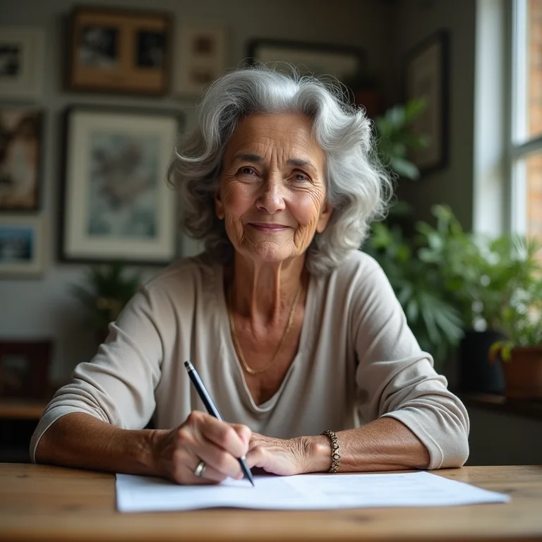 Mulher preenchendo formulário de solicitação de passaporte