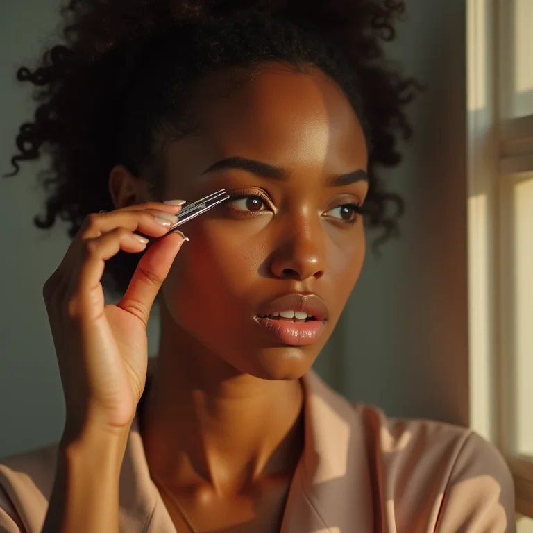 Mulher preocupada com excesso de depilação nas sobrancelhas