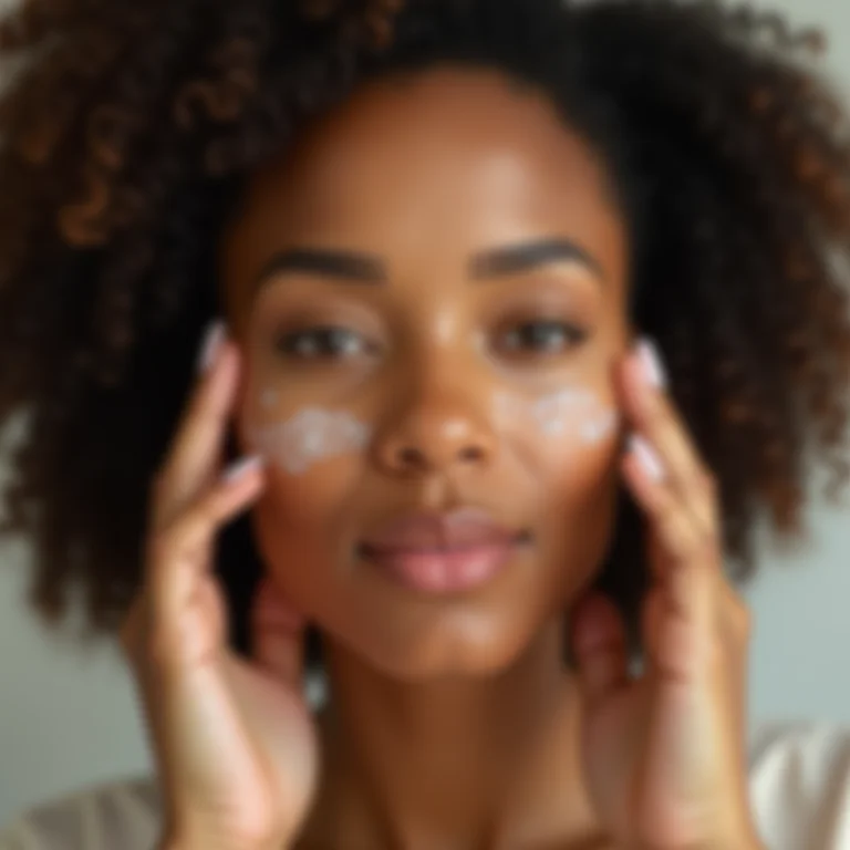 Mulher preparando a pele antes da micropigmentação