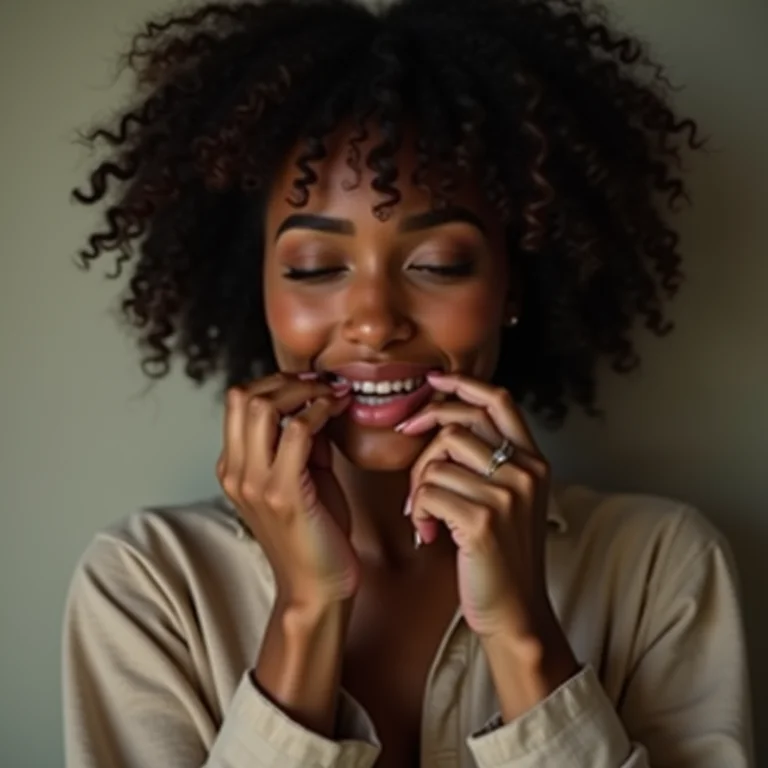 Mulher ruendo unhas e cutículas por ansiedade