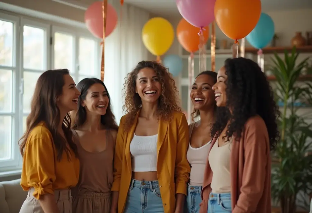 Decoração de Chá de Casa Nova: Ideias criativas e econômicas Mulheres diversas celebrando em um chá de casa nova.