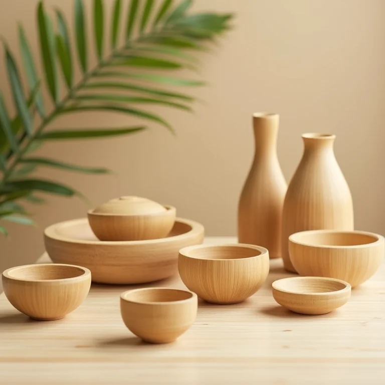 Objetos decorativos de bambu