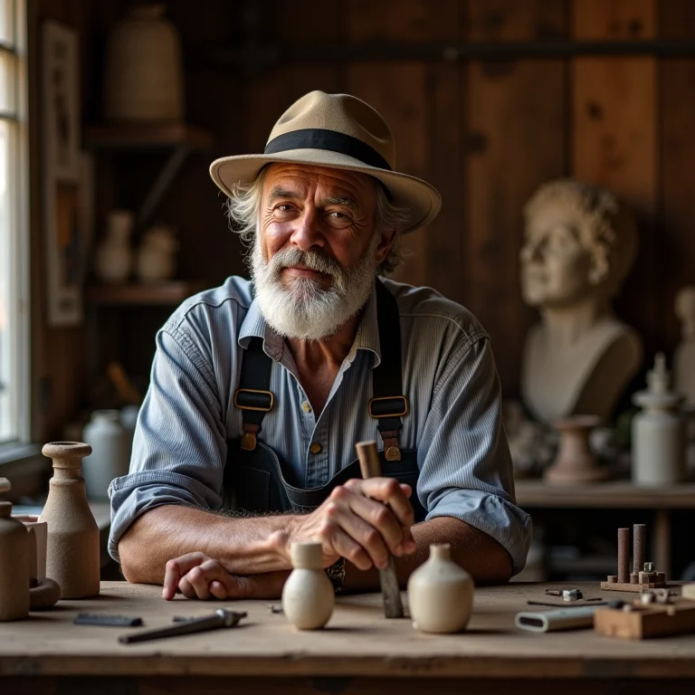 Obras de arte e esculturas no Ateliê do Mestre Bibi em Tiradentes