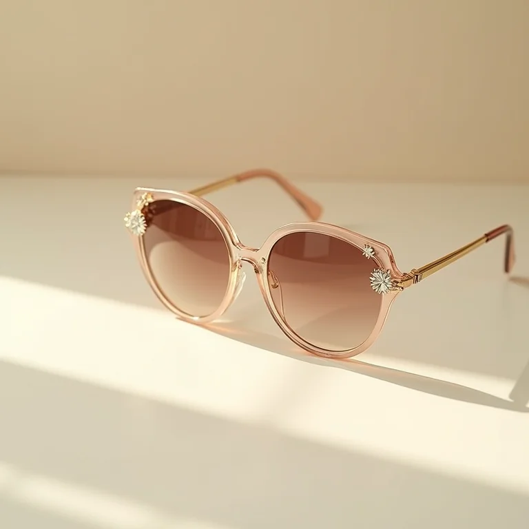 Óculos de sol delicados com detalhes na parte inferior da armação