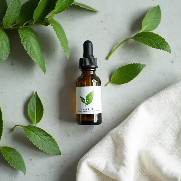 Óleo essencial de melaleuca com folhas de chá verde