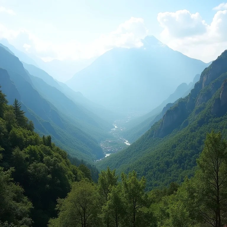 Paisagem deslumbrante das montanhas dos Andes e floresta verde em Villa La Angostura.